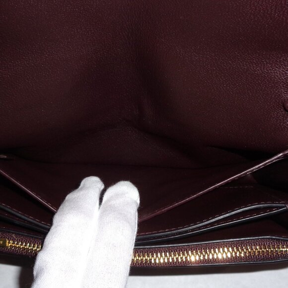 Coach 1941 Black Leather Foldover Chain Crossbody Shoulder Purse Wallet Hand Bag - Picture 9 of 16